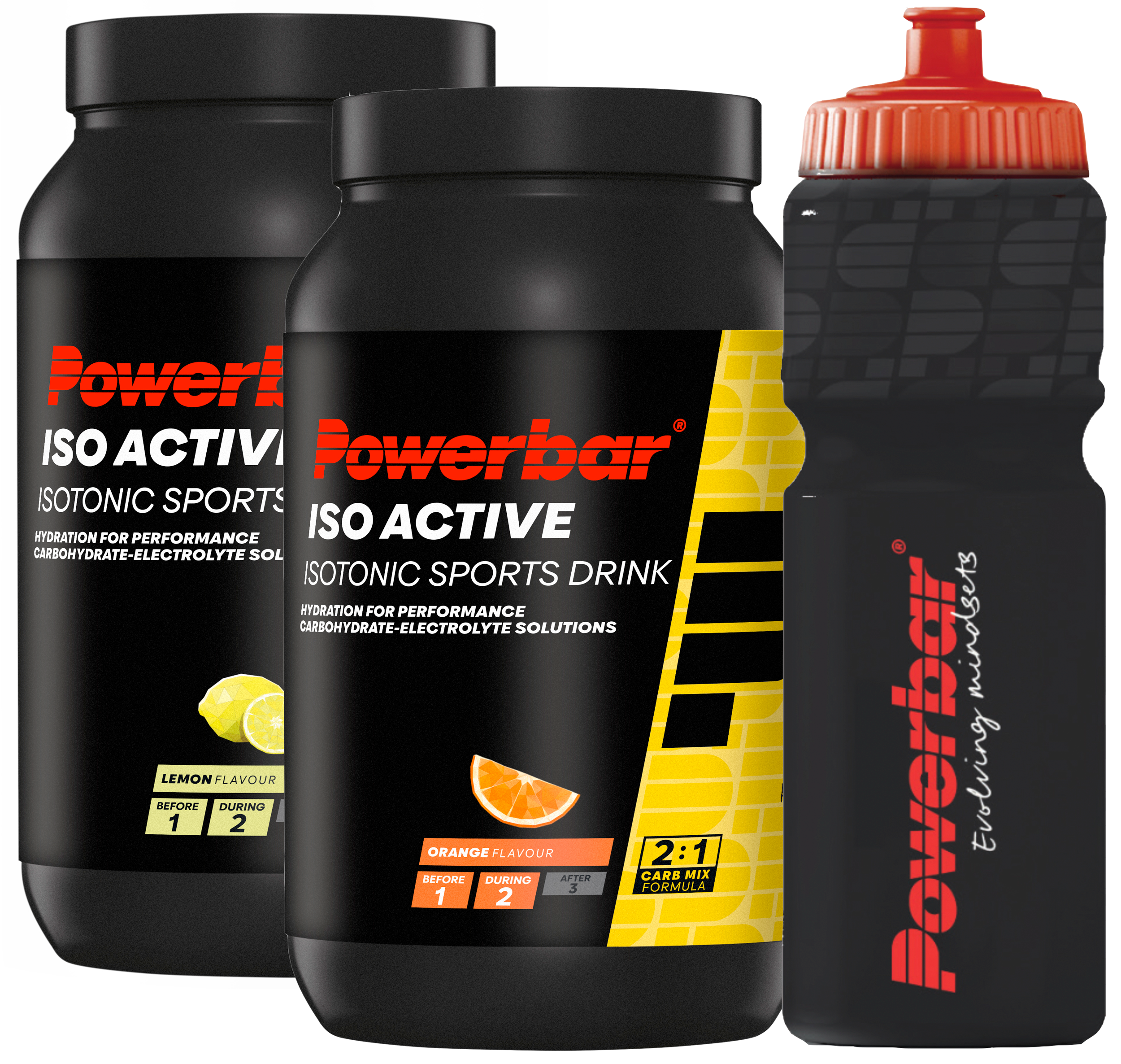 Powerbar IsoActive Sports Drink im Doppelpack 2x1,32kg + Trinkflasche