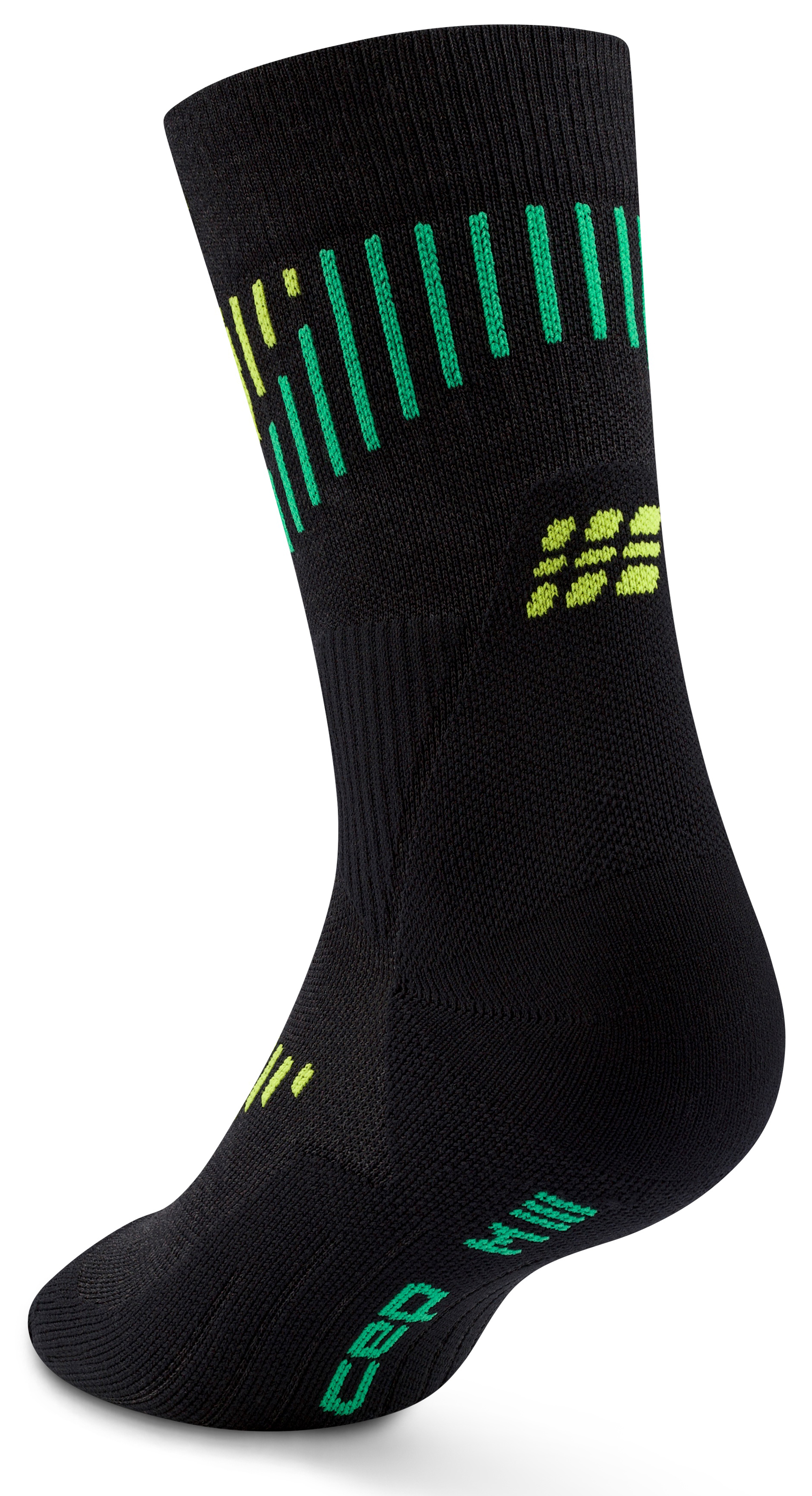 CEP Core Run Merino Mid Cut Compression Socks 3.0 Damen Schwarz Grün